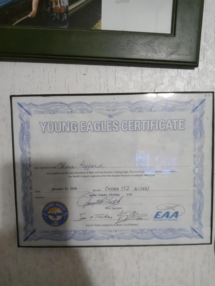 This certifies my 15minutes of flight time.