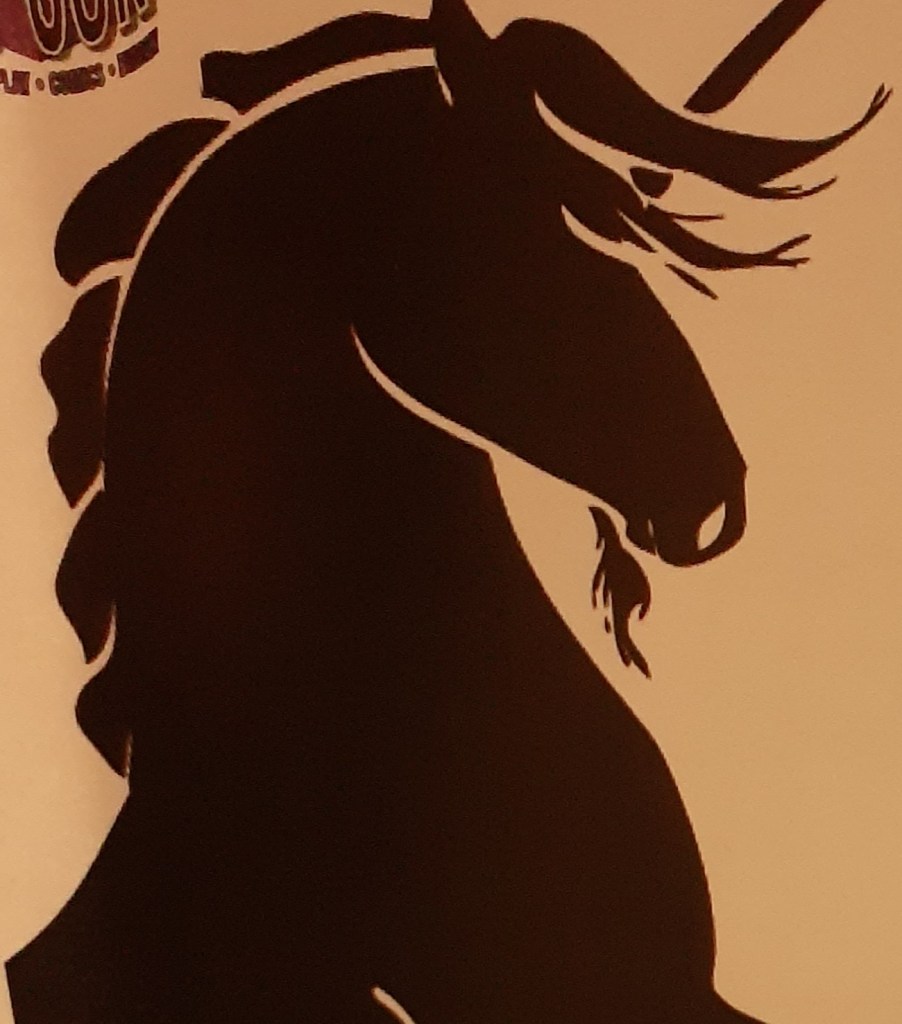 It's a picture of an outline of a unicorn.