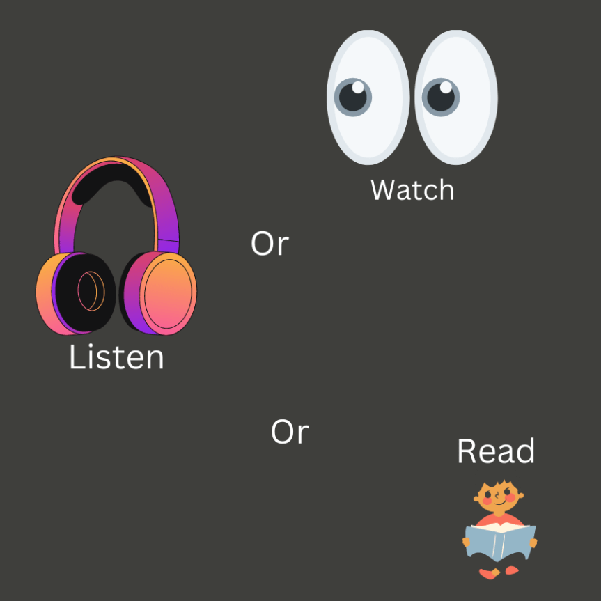Would you prefer to watch, listen or&nbsp;read?