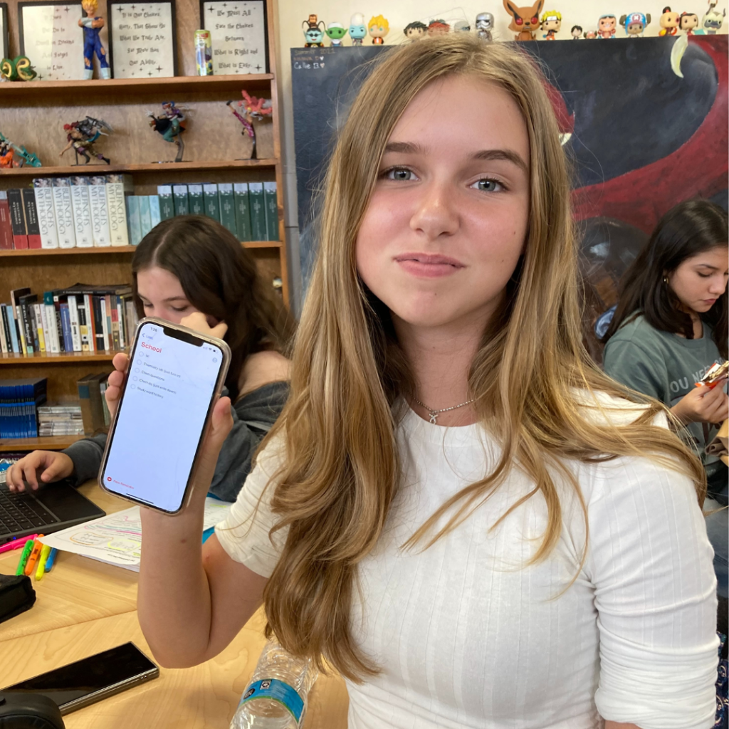 Devon Ferrell and her reminders list.