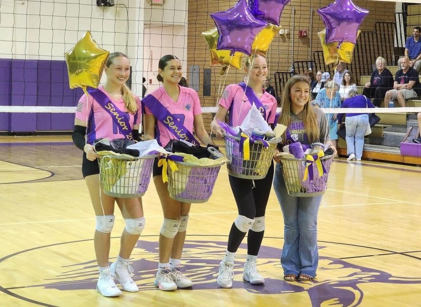 Seniors last volleyball picture.